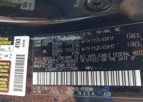 2023 Toyota Sienna Le from USA, damaged, VIN 5TDKRKEC6PS172988